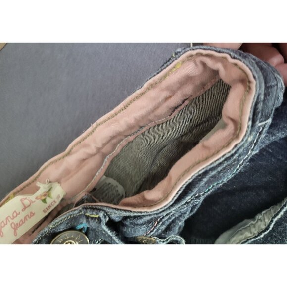 ZANA DI Jeans Juniors SZ 9 Embroidered Boho Hippie y2k vintage jeans Floral - Picture 15 of 15